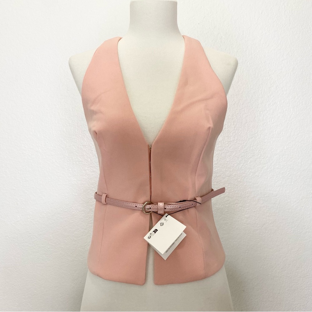 ZARA Pink Belted Vest Top